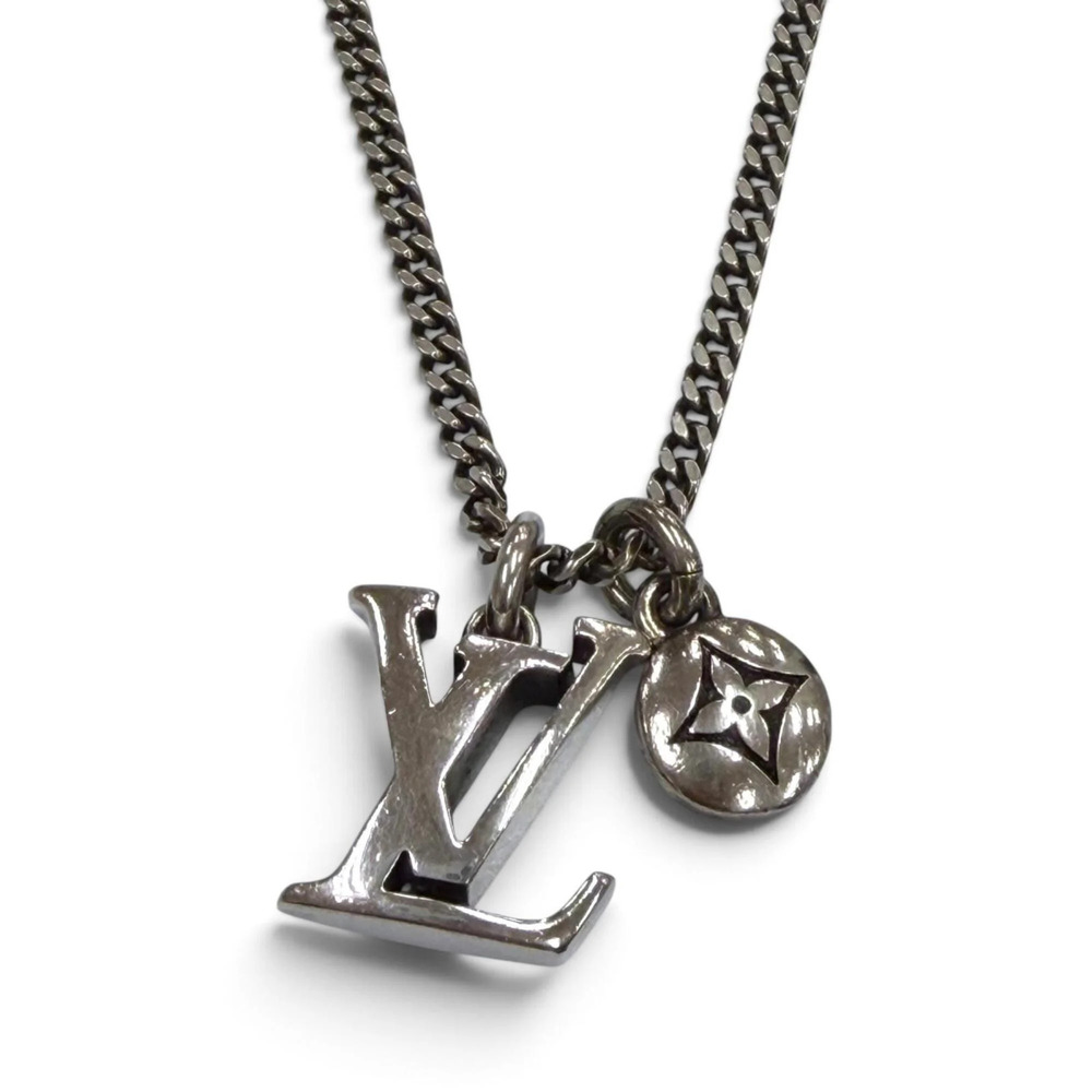 LOUIS VUITTON M03188 LV Sailor Chain 925 Necklace, Silver, Made in Italy, Men...